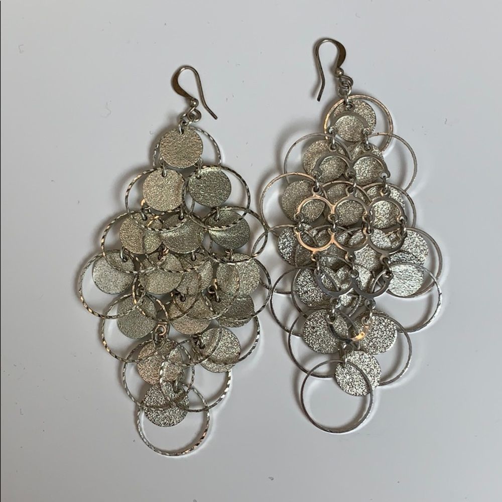 Silver long earrings